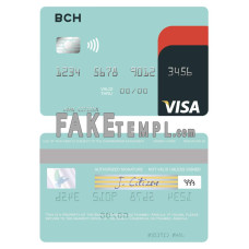 Angola Banco Comercial do Huambo fake visa card photoshop template PSD