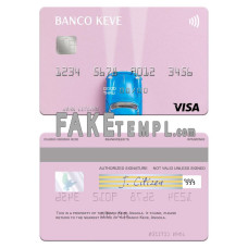 Angola Banco Keve fake visa card photoshop template PSD