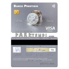 Angola Banco Prestigio, S.A. fake visa card photoshop template PSD