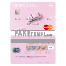 Angola Banco Sol fake mastercard photoshop template PSD