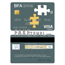 Angola Banco de Fomento fake visa card photoshop template PSD