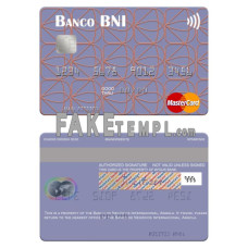 Angola Banco de Negócios Internacional fake mastercard photoshop template PSD