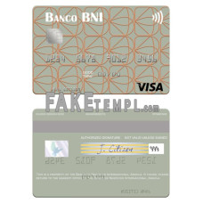 Angola Banco de Negócios Internacional fake visa card photoshop template PSD