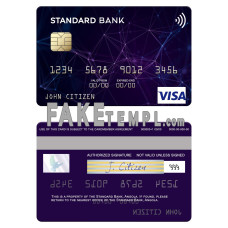 Angola Standard Bank fake visa card photoshop template PSD