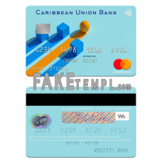 Antigua and Barbuda Caribbean Union Bank fake mastercard photoshop template PSD