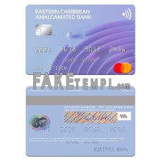 Antigua and Barbuda Eastern Caribbean Amalgamated Bank fake mastercard photoshop template PSD