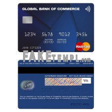 Antigua and Barbuda Global Bank of Commerce fake mastercard photoshop template PSD