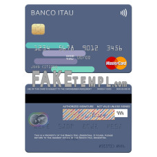 Argentina Banco Itaú fake mastercard photoshop template PSD