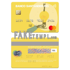 Argentina Banco Santander Río fake mastercard photoshop template PSD