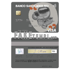 Argentina Banco Santander Río fake visa card photoshop template PSD