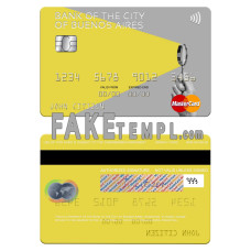 Argentina Bank of the City of Buenos Aires fake mastercard photoshop template PSD