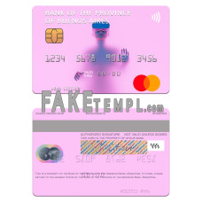 Argentina Bank of the Province of Buenos Aires fake mastercard photoshop template PSD