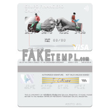 Argentina Grupo Financiero Galicia fake visa card photoshop template PSD