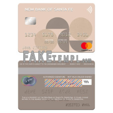 Argentina New Bank of Santa Fe fake mastercard photoshop template PSD