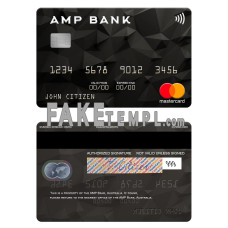 Australia AMP Bank fake mastercard photoshop template PSD