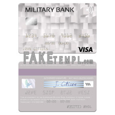 Australia Australian Military Bank fake visa card photoshop template PSD