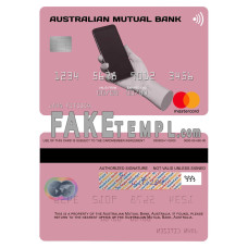 Australia Australian Mutual Bank fake mastercard photoshop template PSD