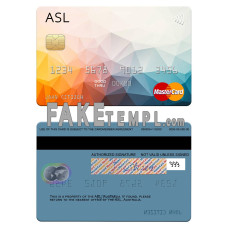 Australia Australian Settlements Limited (ASL) fake mastercard photoshop template PSD