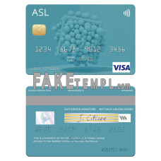 Australia Australian Settlements Limited (ASL) fake visa card photoshop template PSD