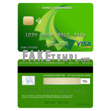 Bolivia Ganadero bank fake Mastercard photolook template PSD, scan and photo-realistic look