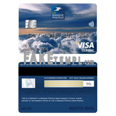 France La Banque Postale bank fake visa classic card photoshop template PSD