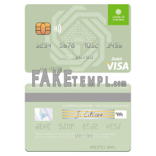 Palestine Al Quds Bank fake visa debit card photoshop template PSD