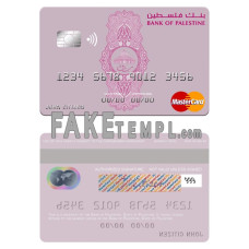 Palestine Bank of Palestine fake mastercard photoshop template PSD