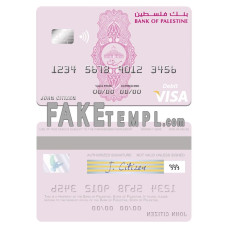 Palestine Bank of Palestine fake visa debit card photoshop template PSD