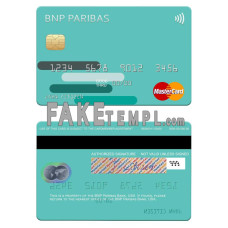 USA BNP Paribas Bank fake mastercard photoshop template PSD