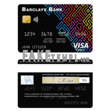 USA Barclays Bank fake visa card photoshop template PSD