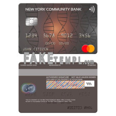 USA New York Community Bank fake mastercard photoshop template PSD