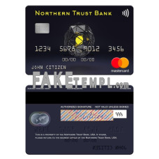 USA Northern Trust Bank fake mastercard photoshop template PSD