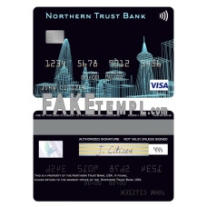 USA Northern Trust Bank fake visa card photoshop template PSD