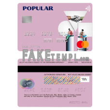 USA Popular, Inc. Bank fake mastercard photoshop template PSD