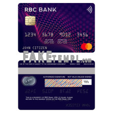 USA RBC Bank fake mastercard photoshop template PSD