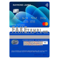 USA Raymond James Financial Bank fake mastercard photoshop template PSD