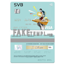 USA SVB Financial Group fake visa card photoshop template PSD