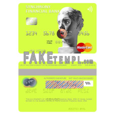 USA Synchrony Financial Bank fake mastercard photoshop template PSD