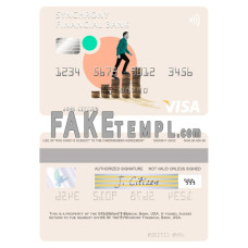 USA Synchrony Financial Bank fake visa card photoshop template PSD