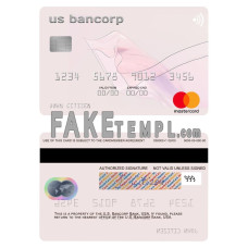 USA U.S. Bancorp Bank fake mastercard photoshop template PSD