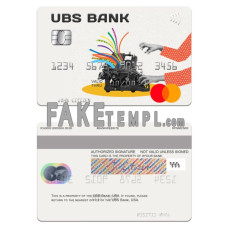 USA UBS Bank fake mastercard photoshop template PSD