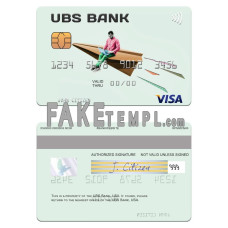 USA UBS Bank fake visa card photoshop template PSD