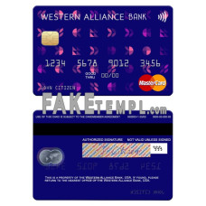 USA Western Alliance Bank fake mastercard photoshop template PSD