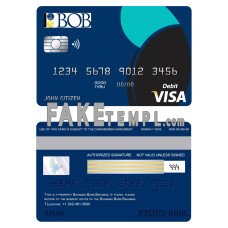 Bahamas Bank of the Bahamas bank fake visa card debit card photoshop template PSD