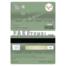 Burundi Bank of the Republic of Burundi fake visa card debit card photoshop template PSD