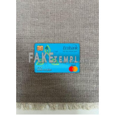 Cameroon Ecobank Bank fake Master debit card photolook template PSD, scan and photo-realistic look