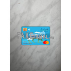 Central African republic ecobank fake Master debit card photolook template PSD, scan and photo-realistic look