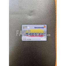 Colombia bancolombia bank fake Visa debit card photolook template PSD, scan and photo-realistic look