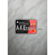 Germany Sparkasse Westmunsterland Bank fake Mastercard photolook template PSD, scan and photo-realistic look