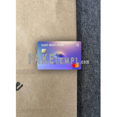 USA East West Bank fake Mastercard photolook template PSD, scan and photo-realistic look